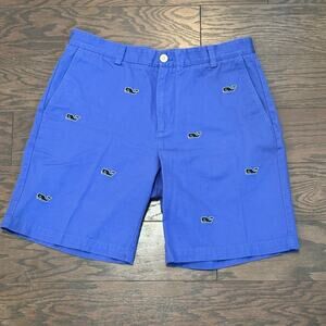 Vineyard Vines Men’s Cotton Twill Blue Embroidered Whale Shorts Size 33